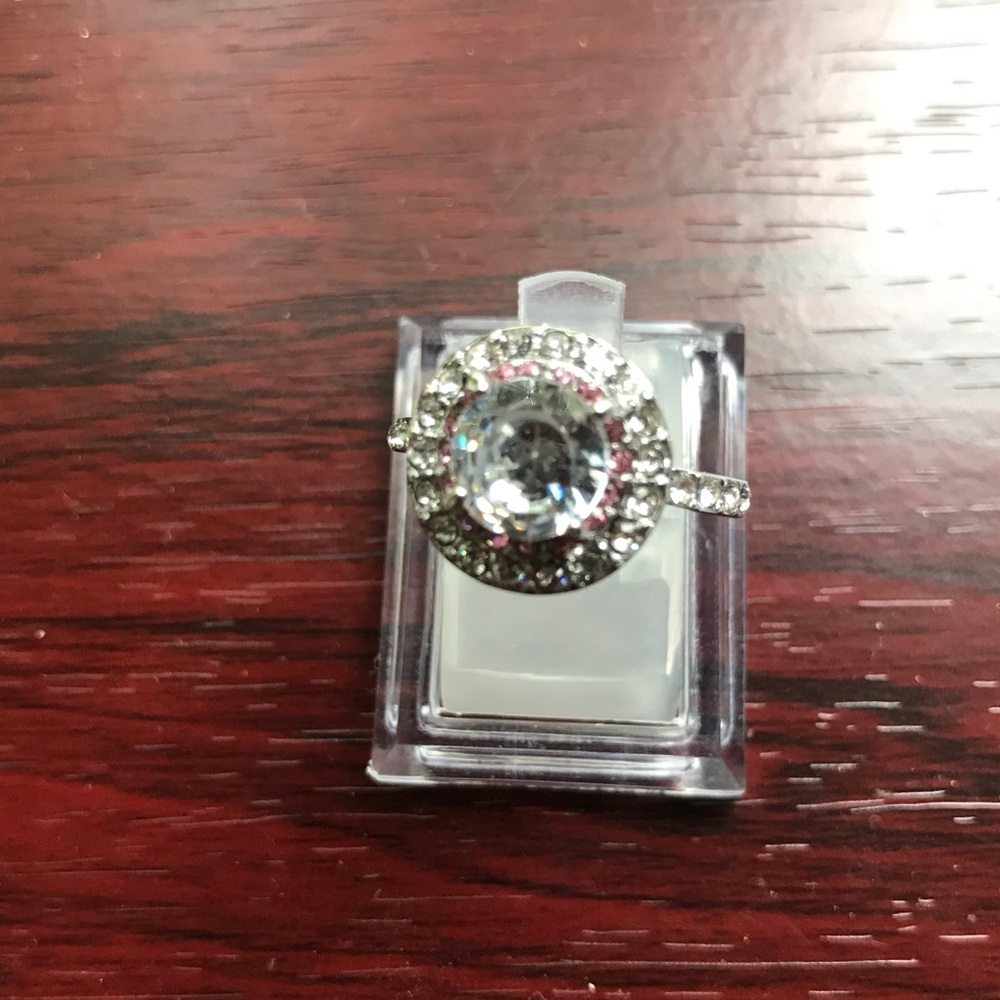 Silver circle fashion ring size 6 7 8 - Picture 7 of 8